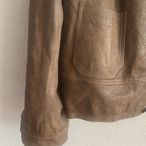 Men's Reiss Leather Brown Jacket Size XL - Picture 6 of 6